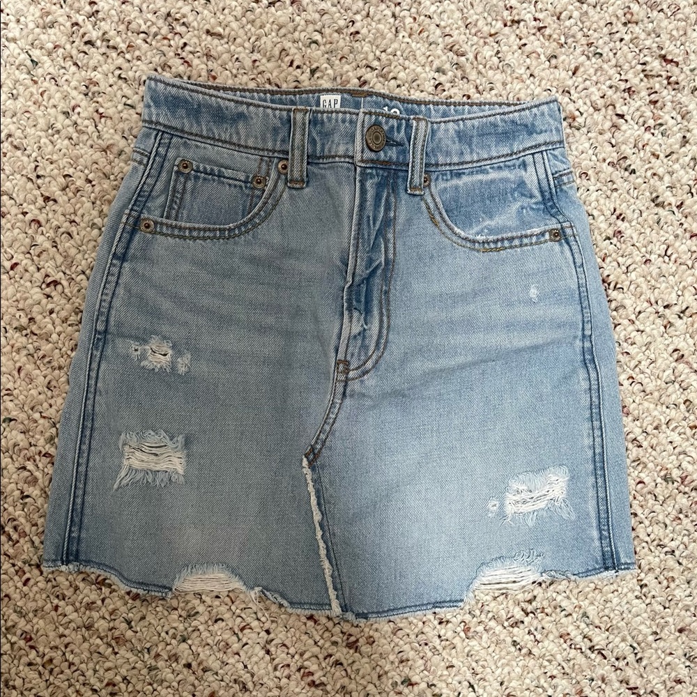 GAP Kids High-Rise Destructed Denim Skirt
